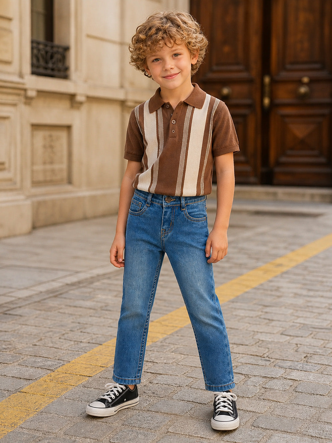 Blue Giraffe Boys Blue Slim Fit Jeans