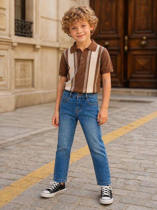 Blue Giraffe Boys Blue Slim Fit Jeans