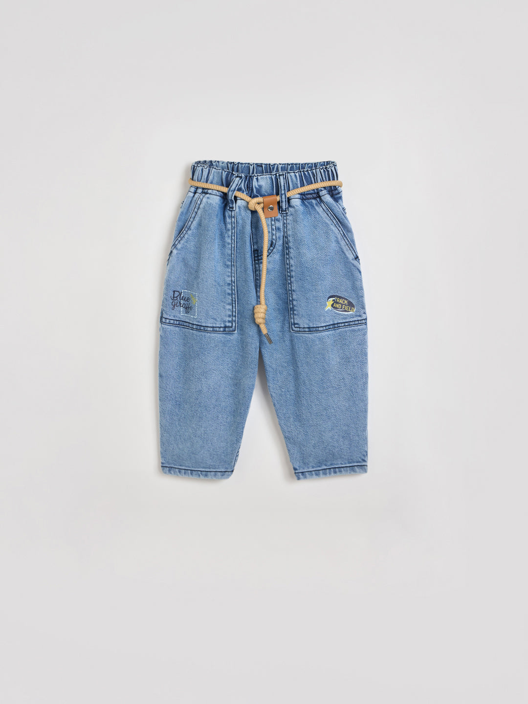 Blue Giraffe Boys Blue Pocket and Cord Belt Jeans