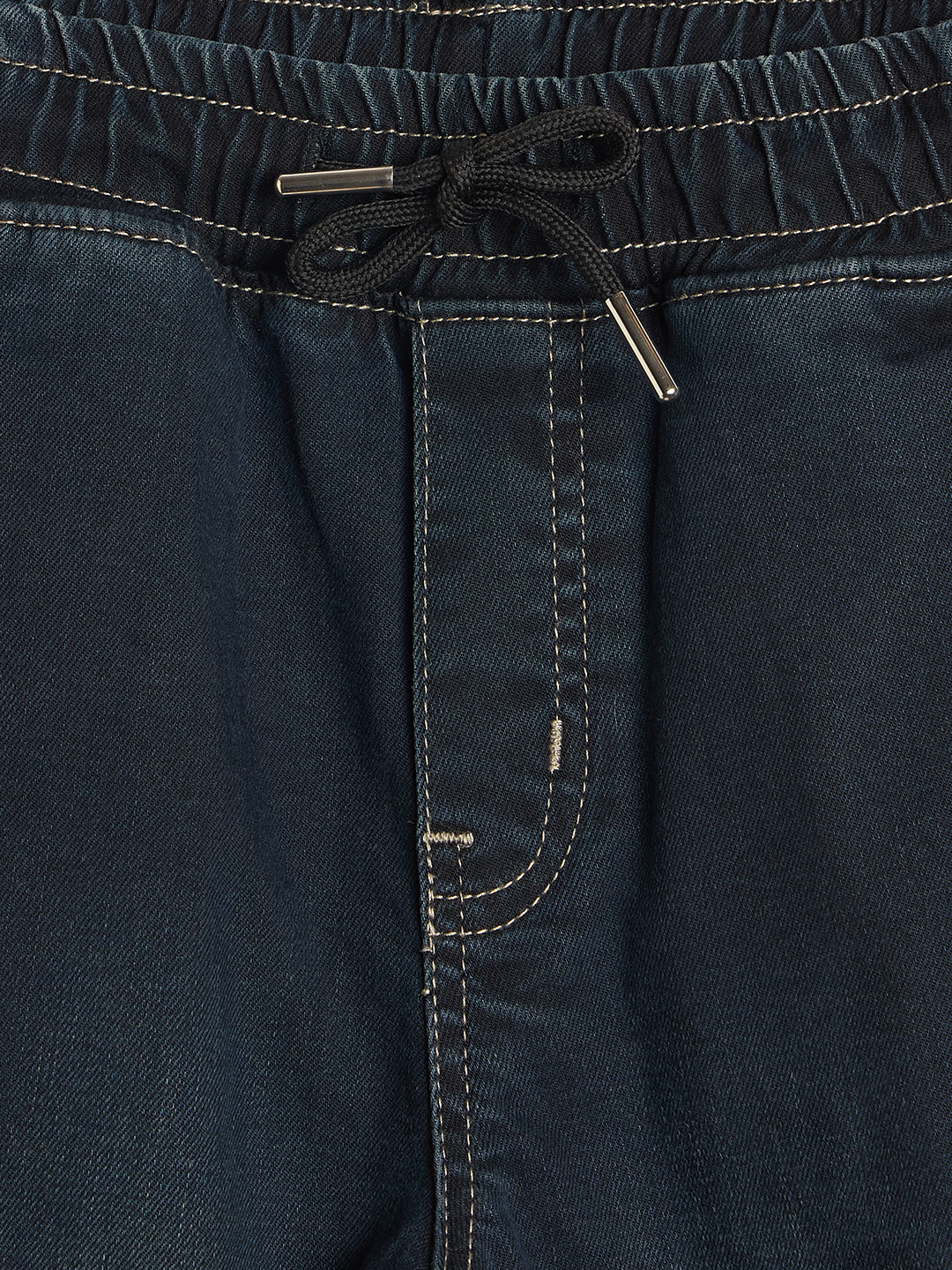 Blue Giraffe Navy Blue Solid Stretchable Cargo Fit Jeans