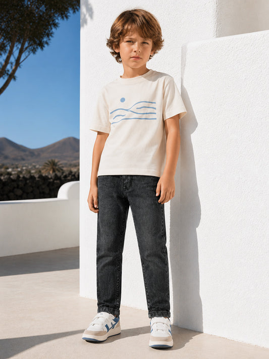 Blue Giraffe Boys Black Fashion Fit Jeans