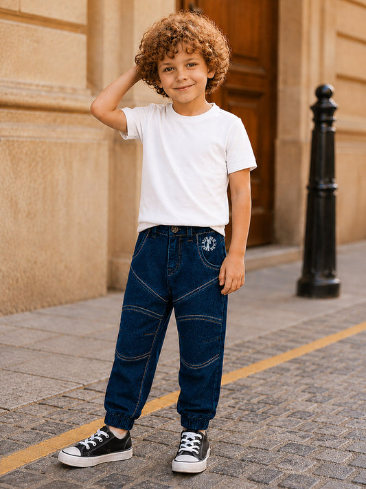 Blue Giraffe Boys Blue Relaxed Fit Jeans