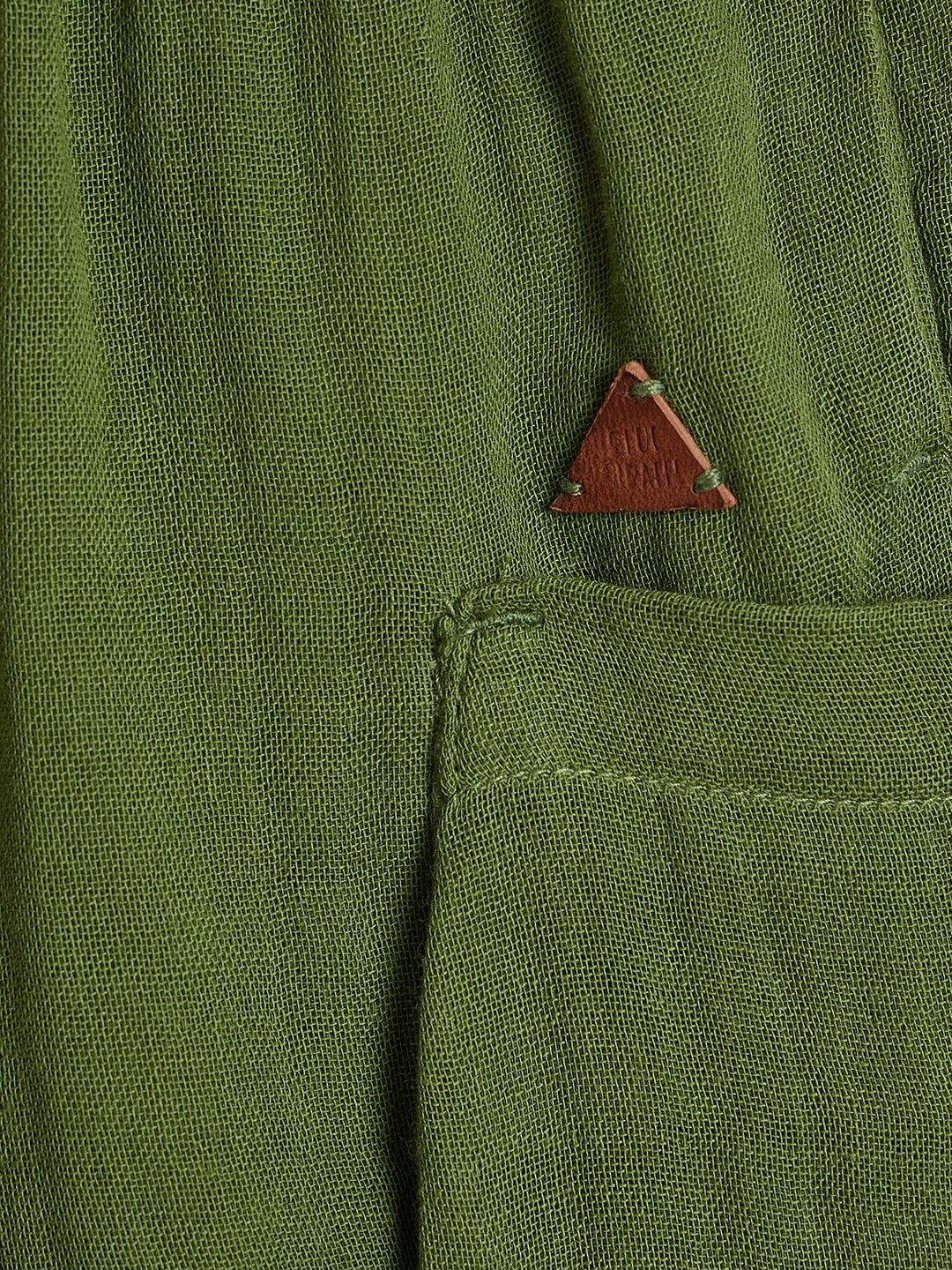 Blue Giraffe Boys Olive Green Solid Regular Fit Pure Cotton Shorts
