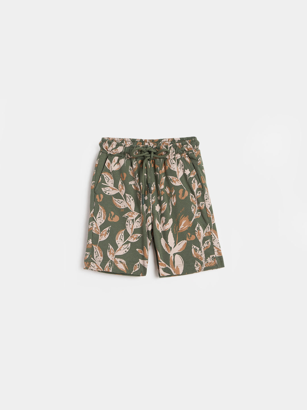 Blue Giraffe Boys Printed Green Shorts