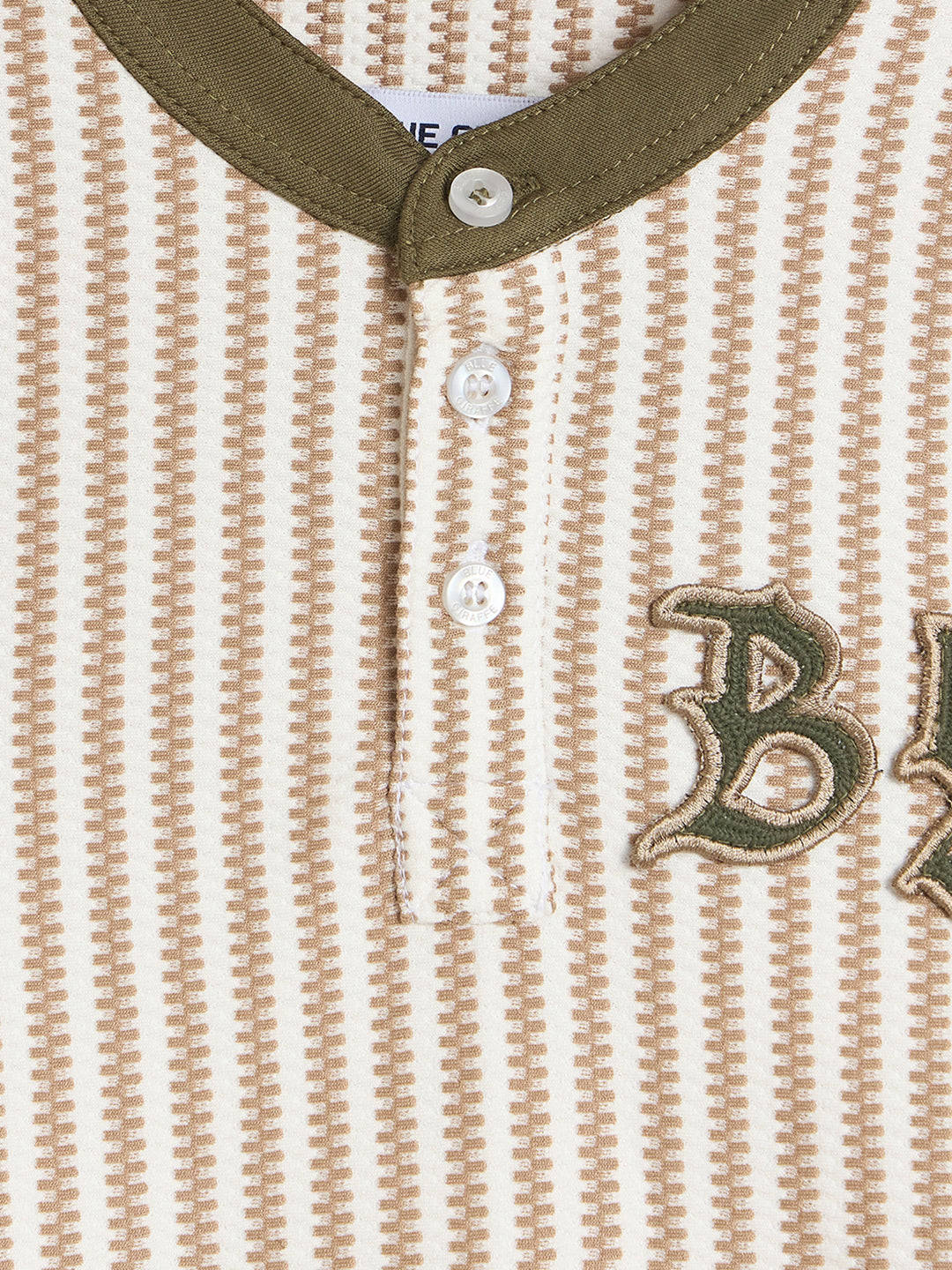 Blue Giraffe Boys Striped Beige T-Shirt