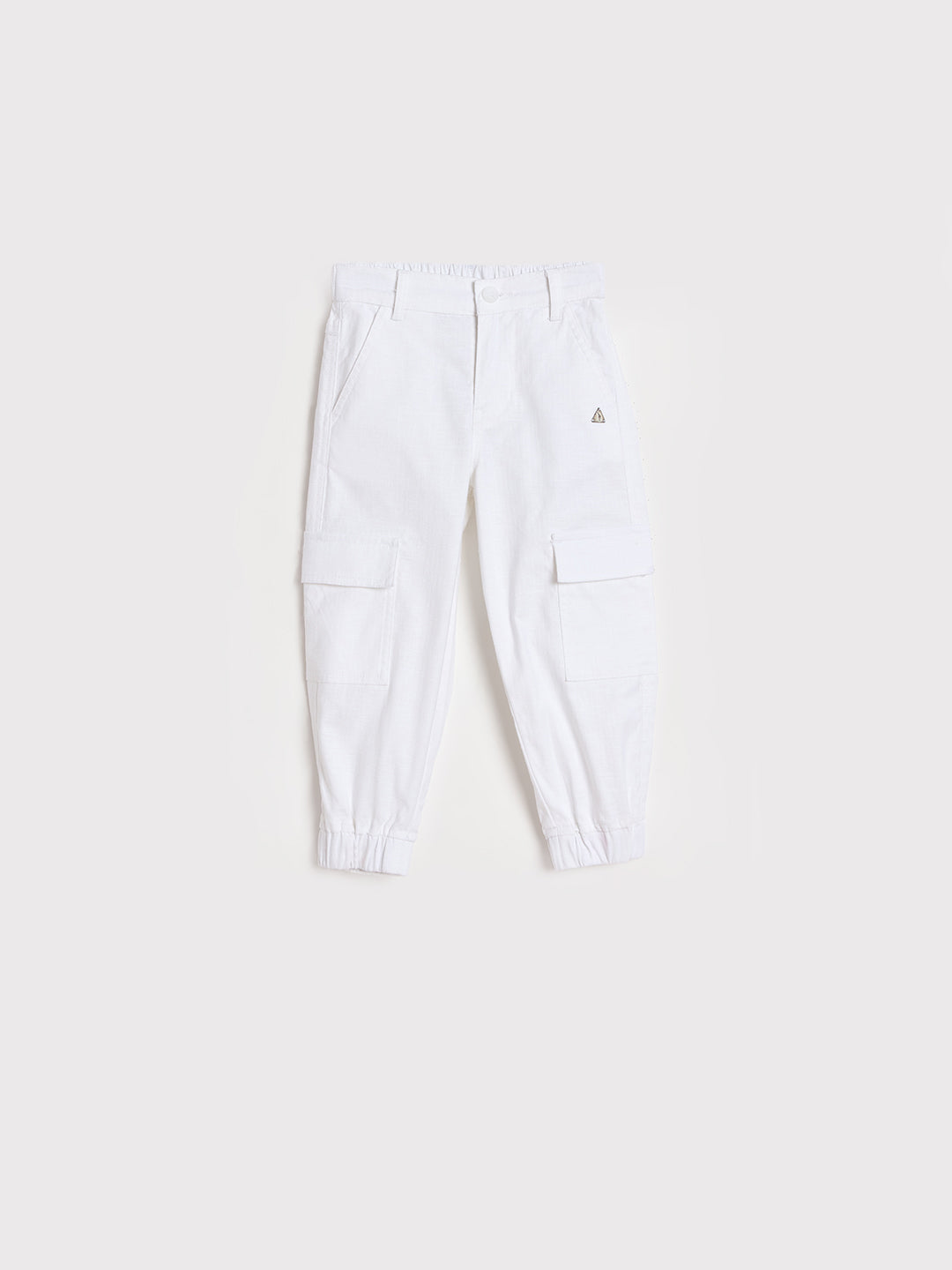 Blue Giraffe Boys Solid White Jogger