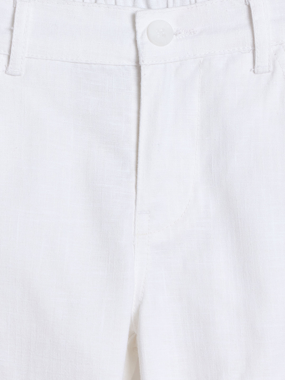 Blue Giraffe Boys Solid White Jogger