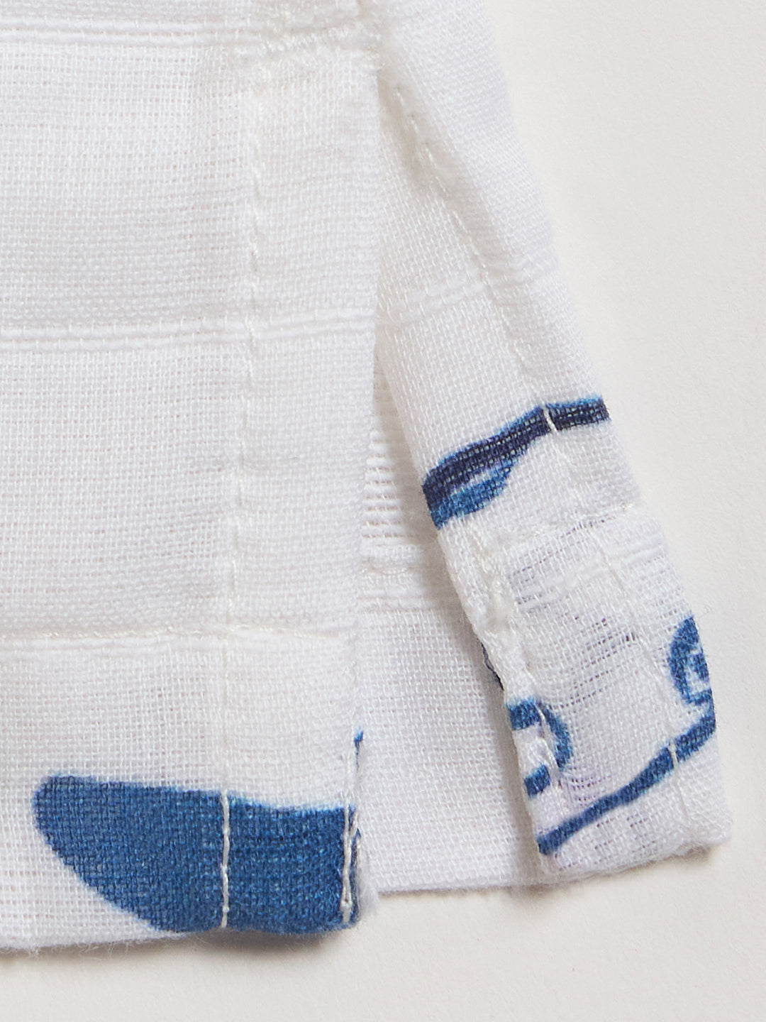 Blue Giraffe Boys White Printed Shirt