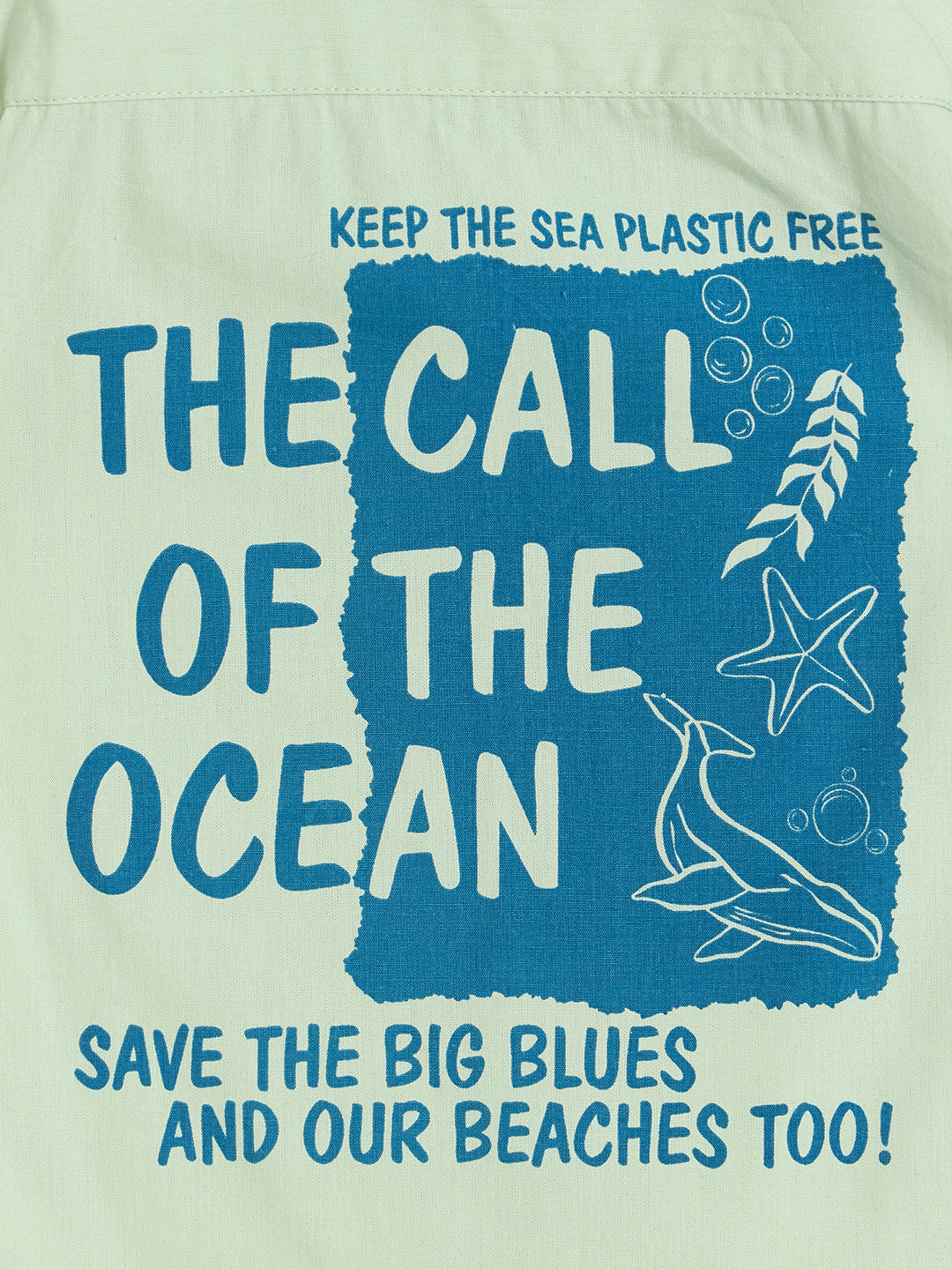 Blue Giraffe Boys Printed Green Shirt