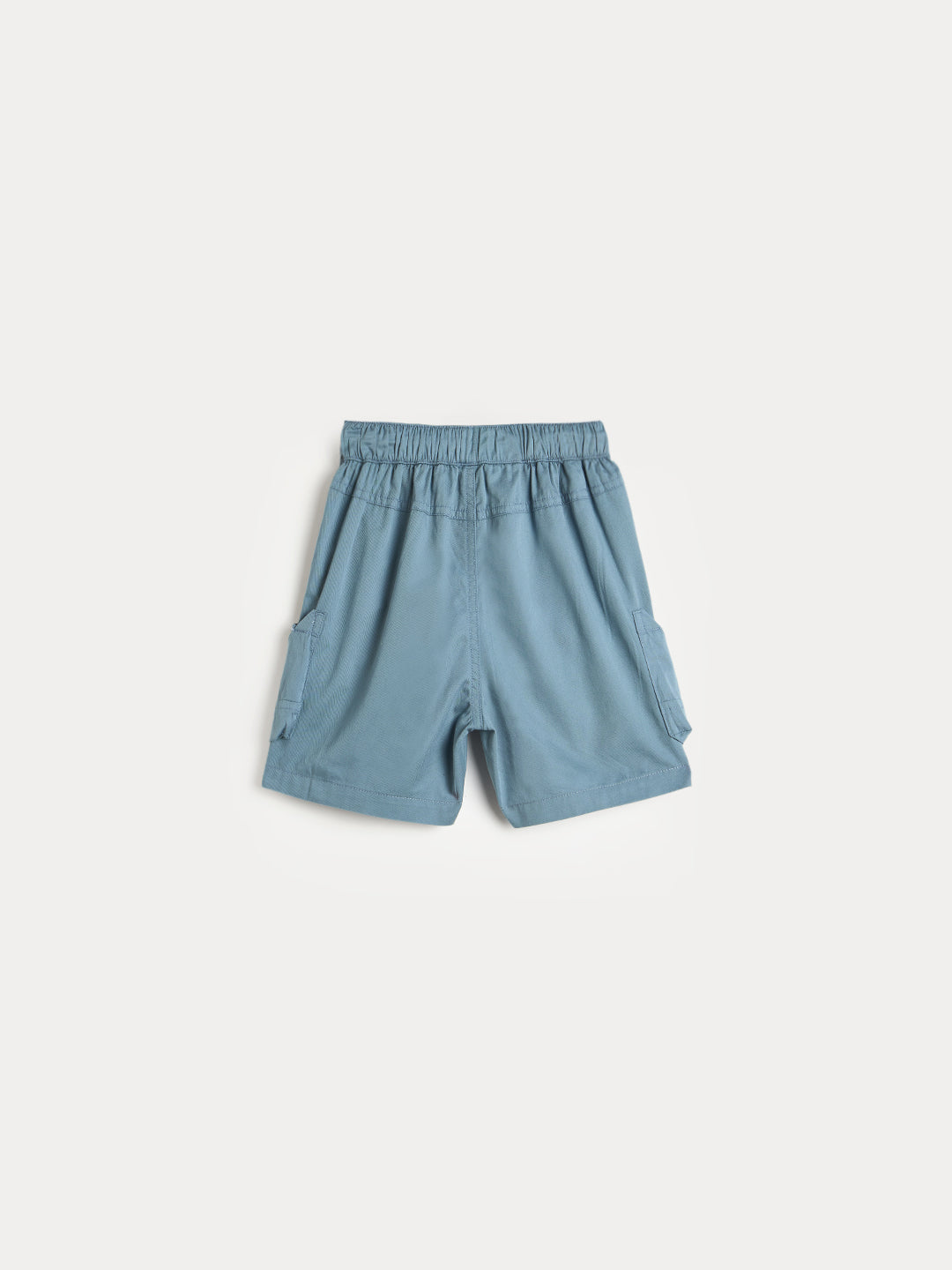 Blue Giraffe Boys Blue Solid Regular Fit Pure Cotton Shorts