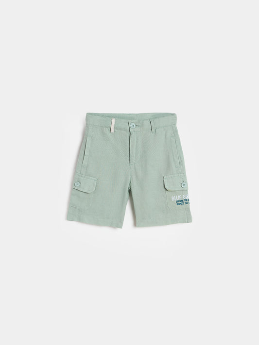 Blue Giraffe Boys Logo Green Shorts