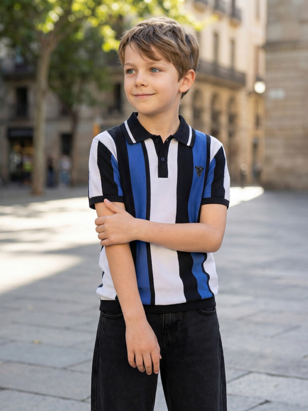 Blue Giraffe Boys Multi Solid Regular Fit Pure Cotton Polo T-Shirt