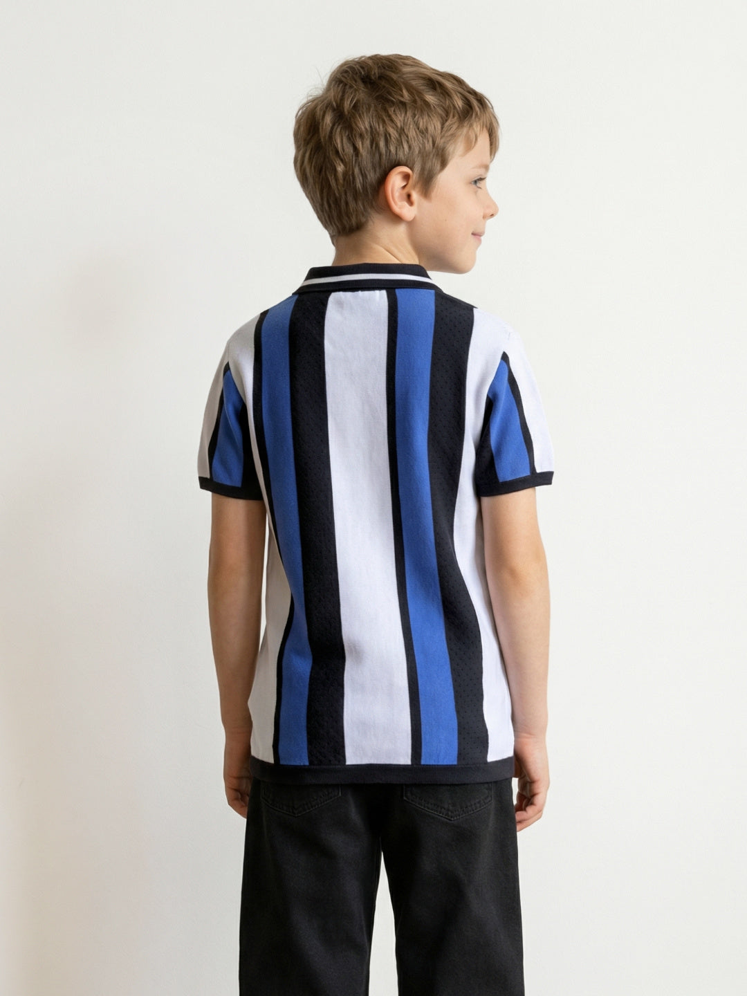 Blue Giraffe Boys Multi Solid Regular Fit Pure Cotton Polo T-Shirt