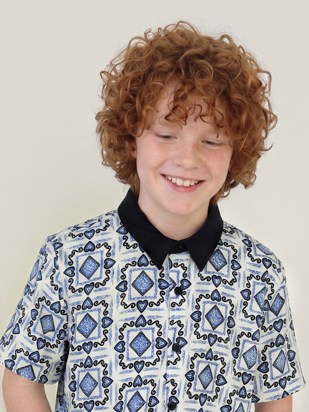 Blue Giraffe Boys Multi Printed Pure Cotton Shirt