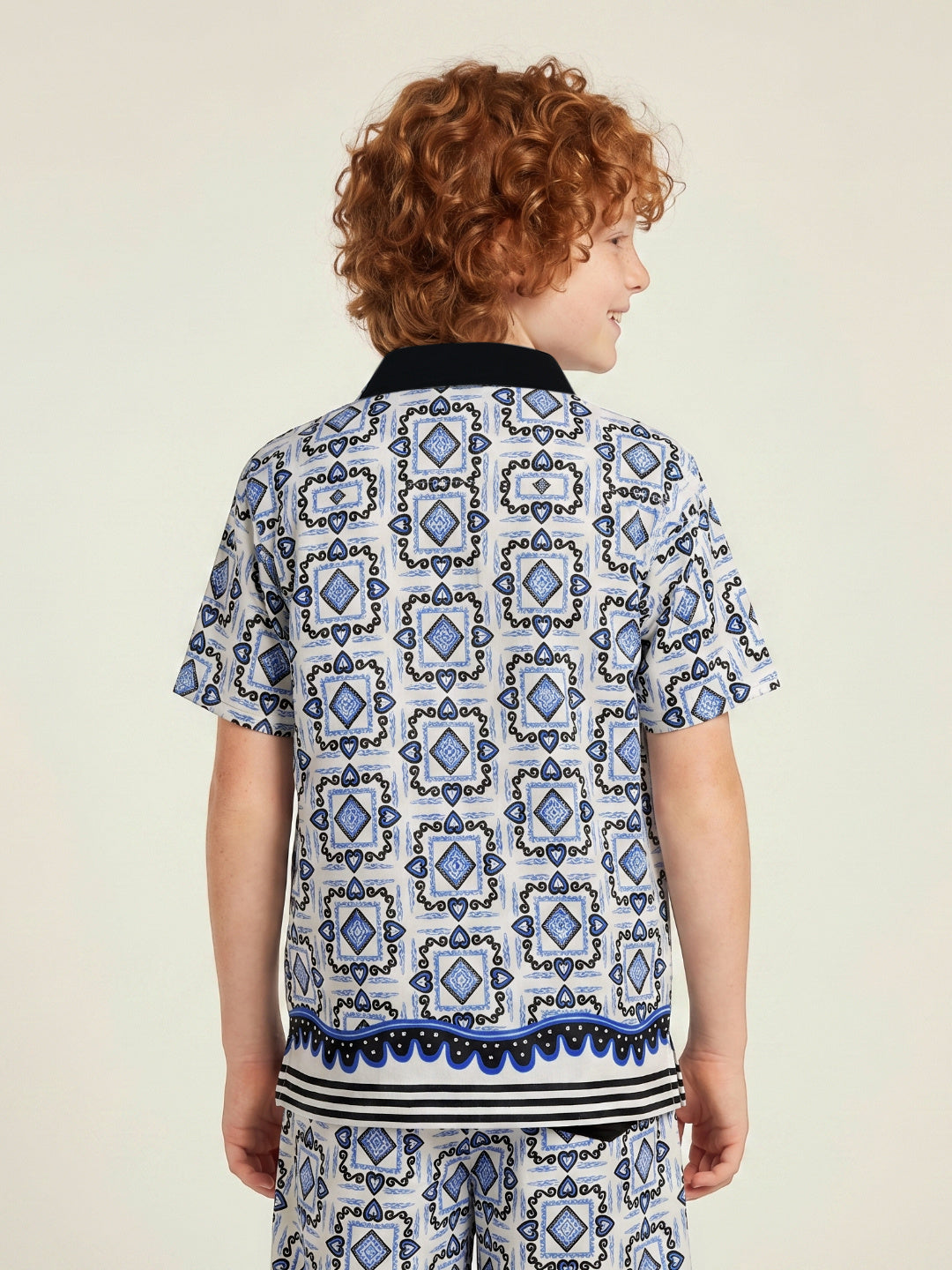 Blue Giraffe Boys Multi Printed Pure Cotton Shirt