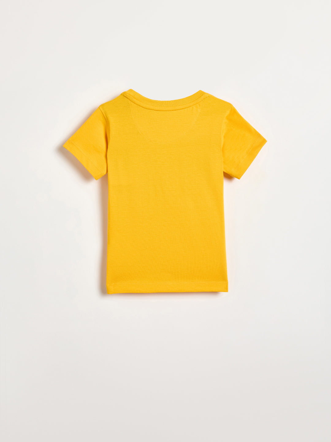 Blue Giraffe Boys Yellow Printed Regular Fit Pure Cotton T-Shirt