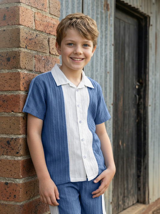Blue Giraffe Boy Multi Shirt