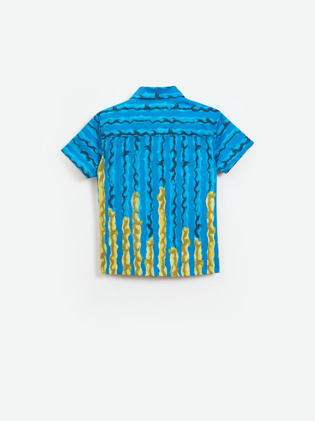 Blue Giraffe Boys Blue Printed Regular Fit Pure Cotton Shirt