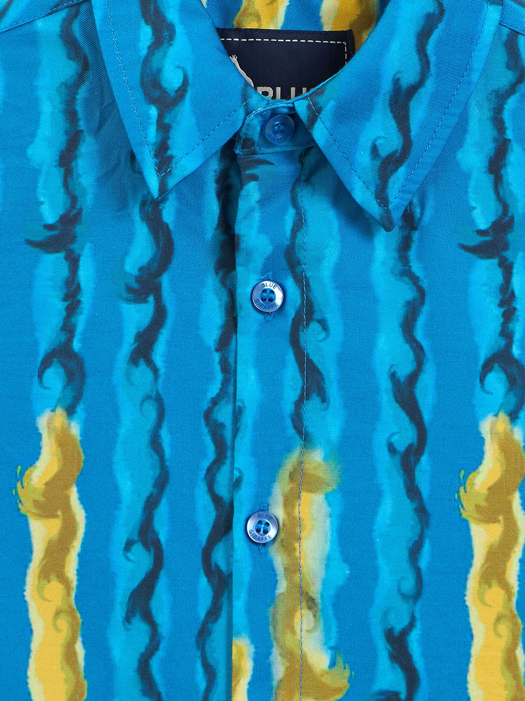 Blue Giraffe Boys Blue Printed Shirt