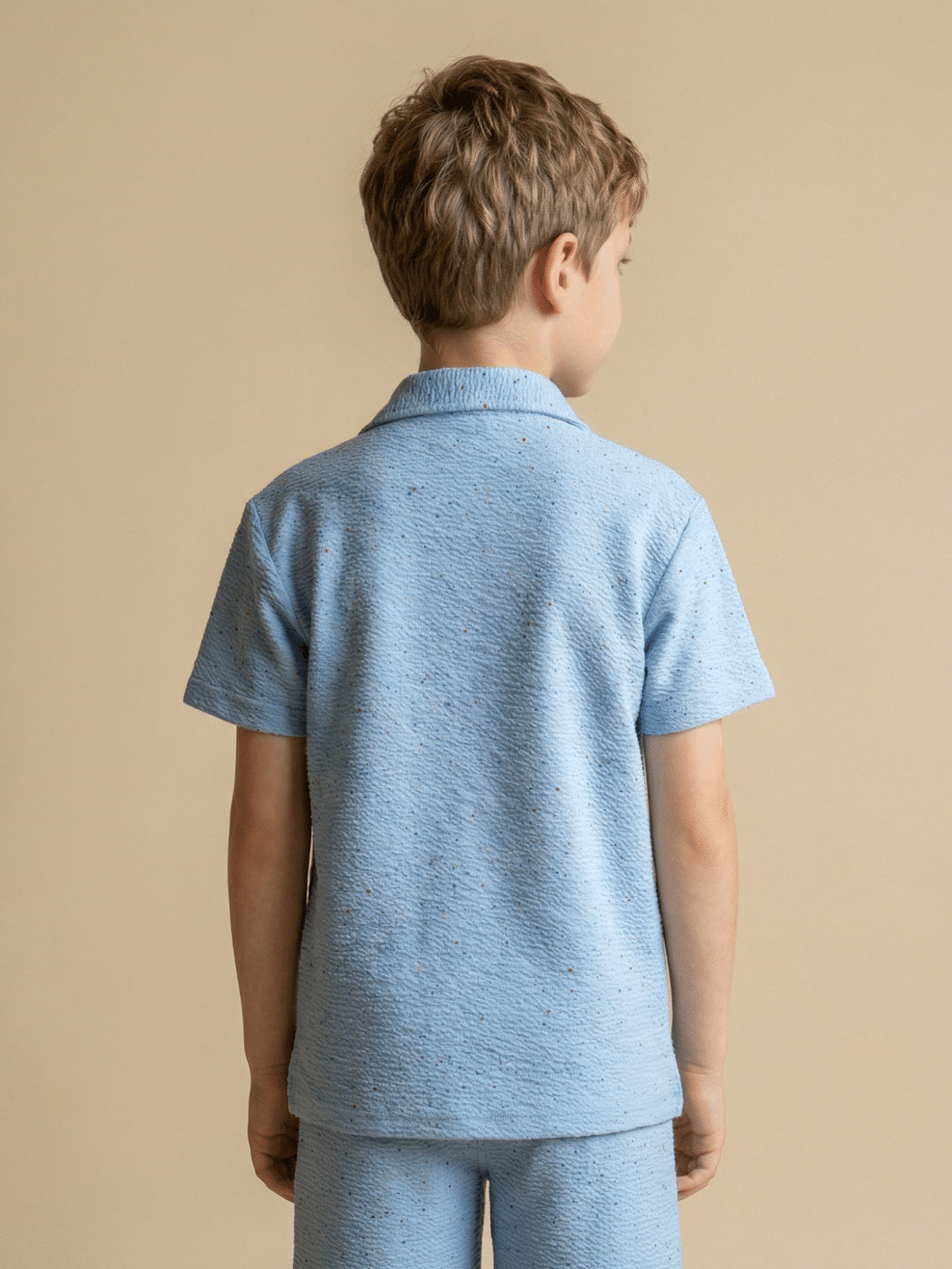 Blue Giraffe Boy Blue Textured Shirt