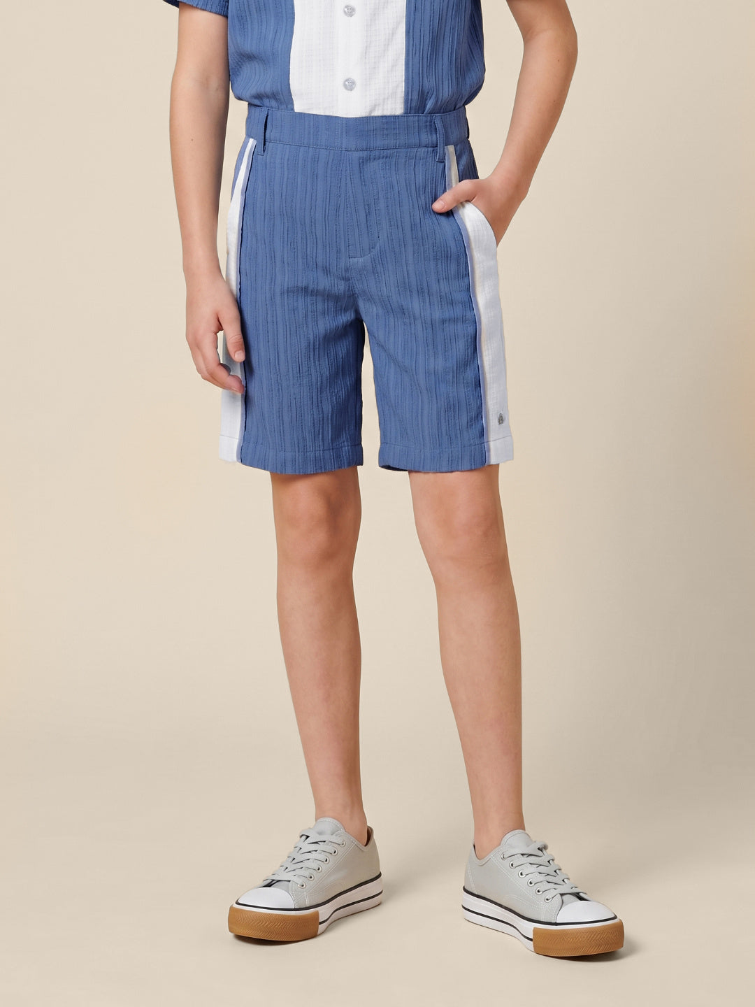 Blue Giraffe Boys Multi Colorblock Regular Fit Shorts