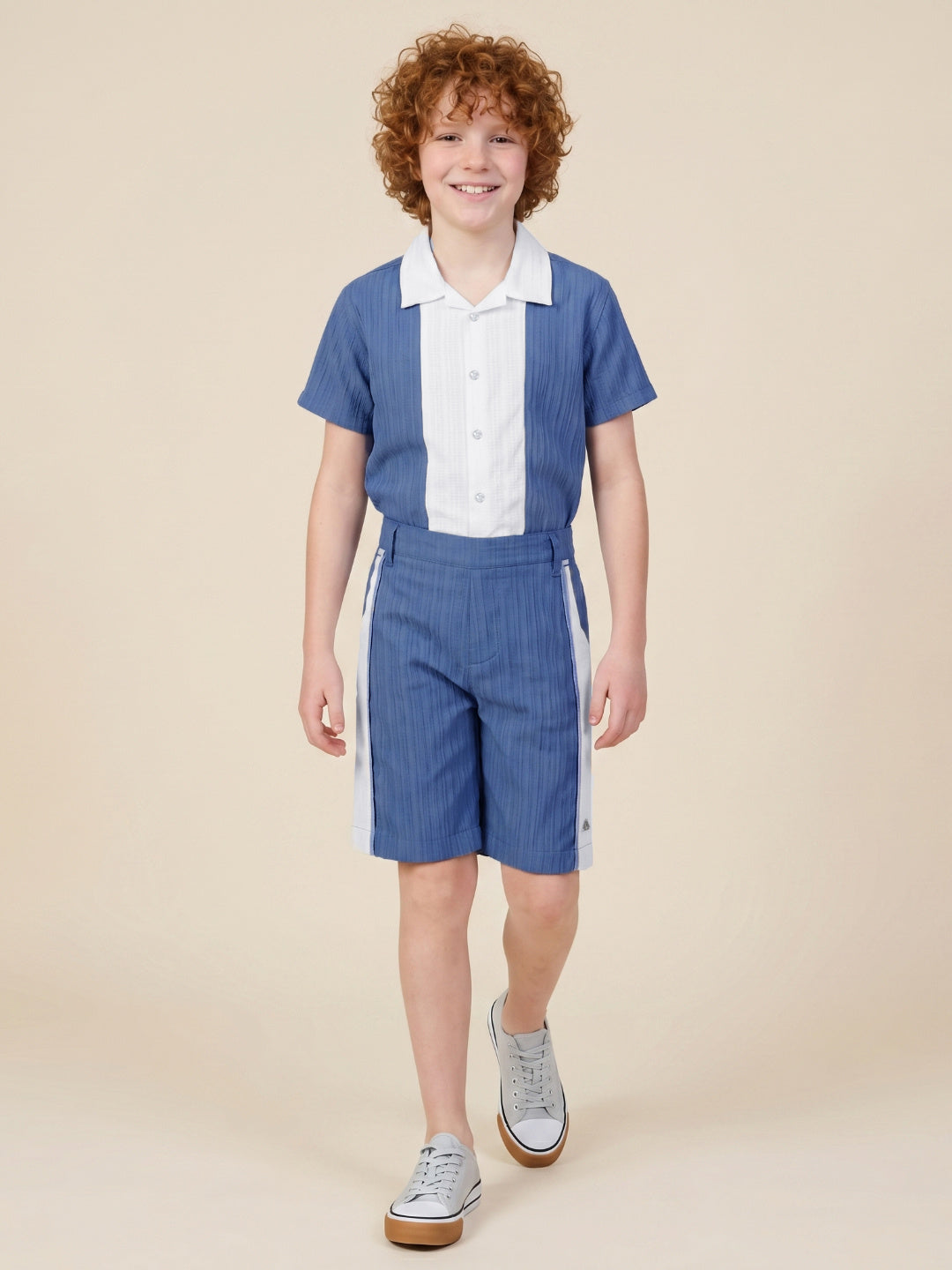 Blue Giraffe Boys Multi Colorblock Regular Fit Shorts