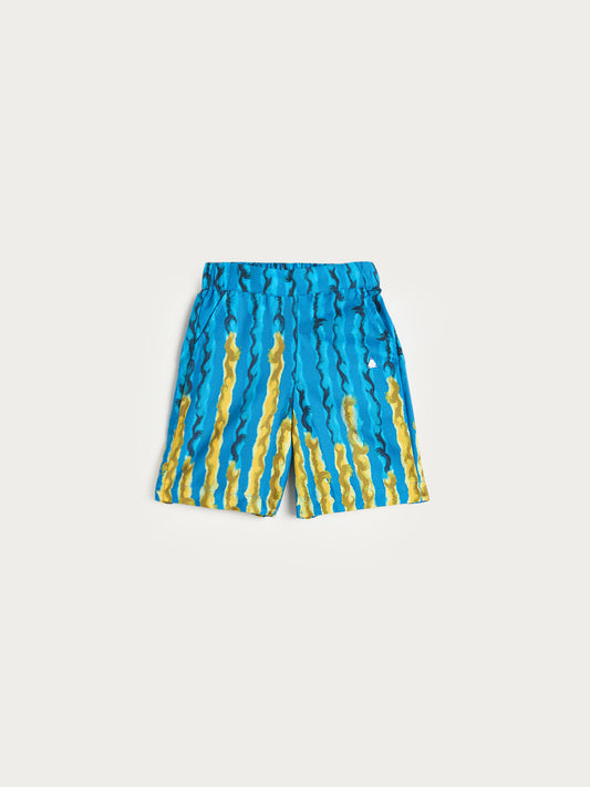 Blue Giraffe Boys Blue Printed Short