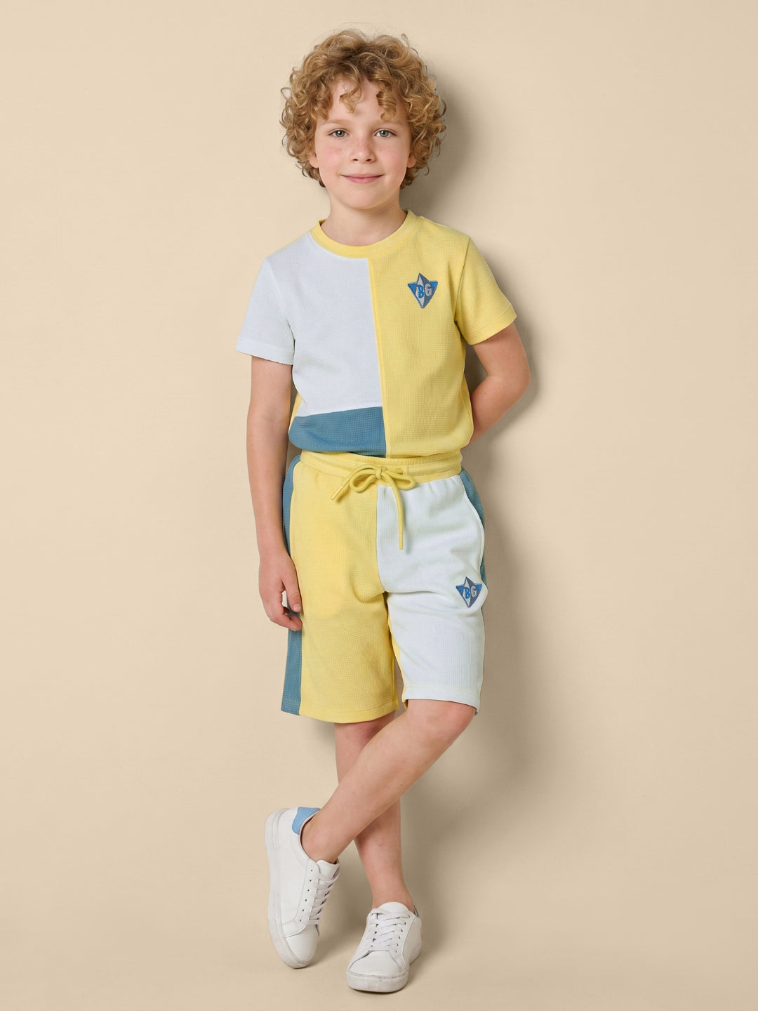 Blue Giraffe Multi Solid Boys Shorts