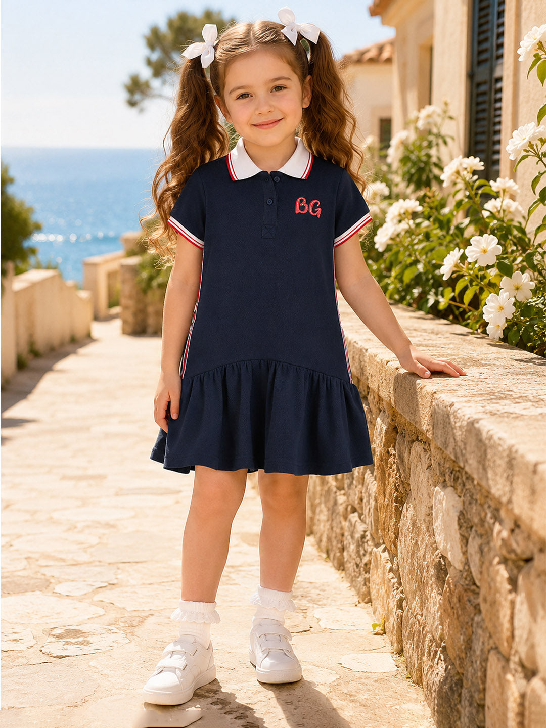 Blue Giraffe Navy Blue Solid Stretchable A-Line Fit Dress