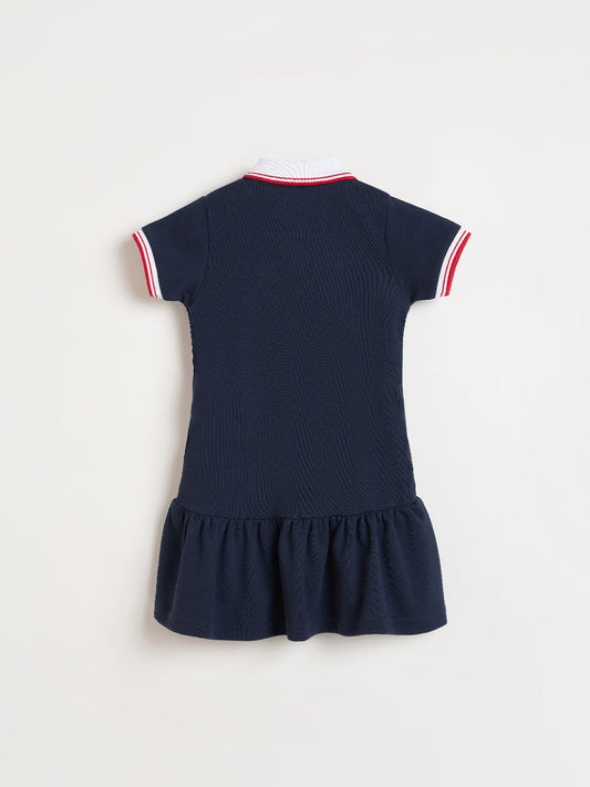 Blue Giraffe Girls Navy Blue Dress