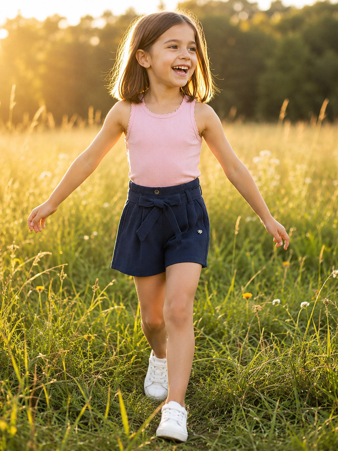 Blue Giraffe Girls Navy Blue Short