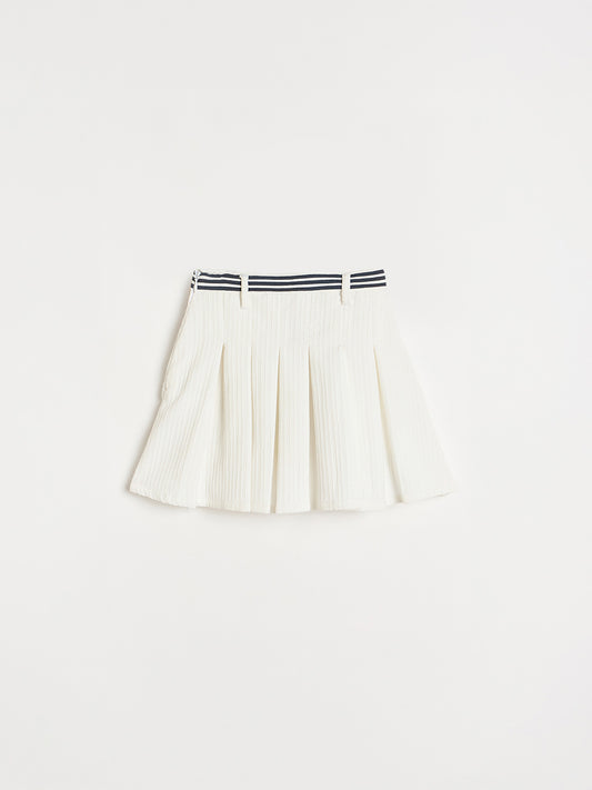 Blue Giraffe Girls Solid White Skirt