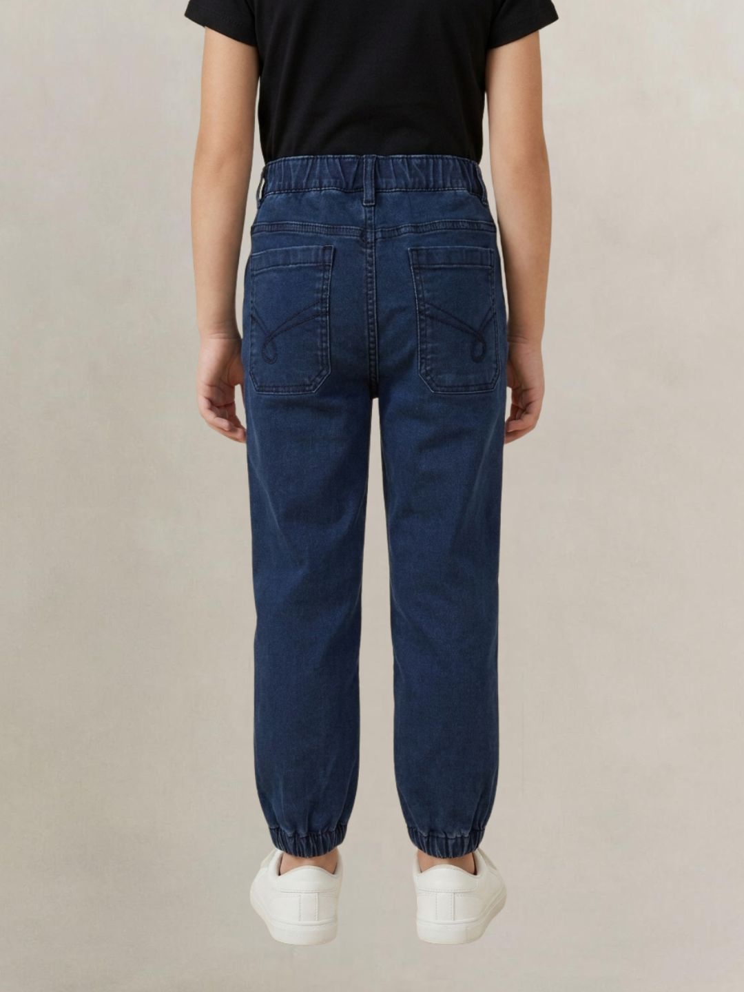 Blue Giraffe Blue Solid Stretchable Jogger Jeans