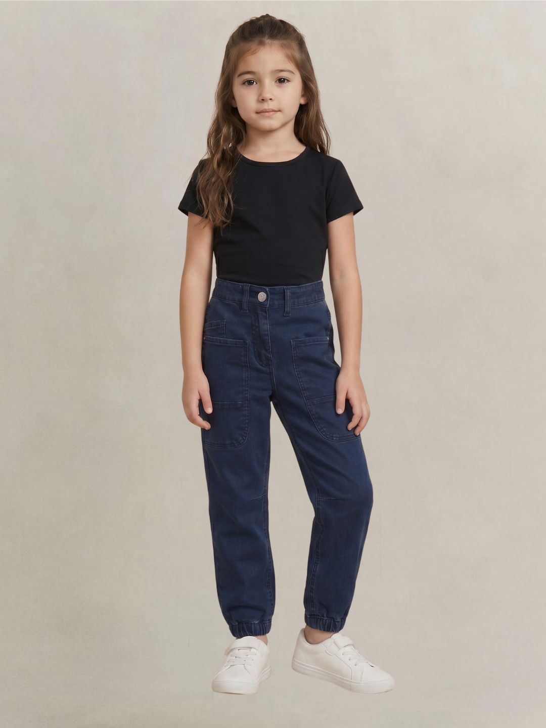Blue Giraffe Blue Solid Stretchable Jogger Jeans