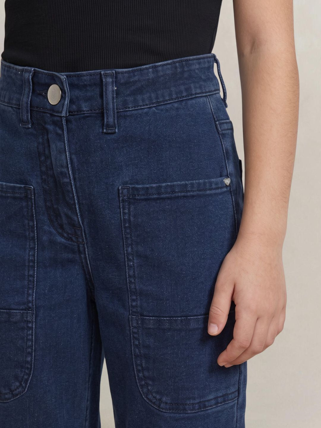Blue Giraffe Blue Solid Stretchable Jogger Jeans