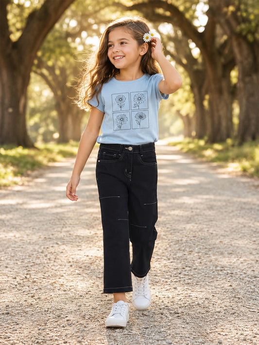 Blue Giraffe Blue Solid Stretchable Barrel Fit Jeans