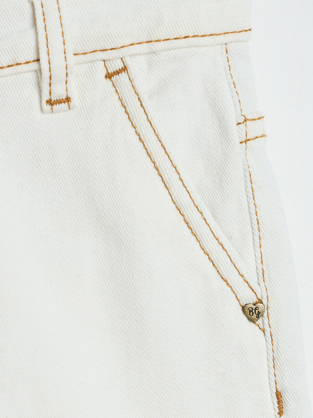 Blue Giraffe Girls White Flared Fit Jeans