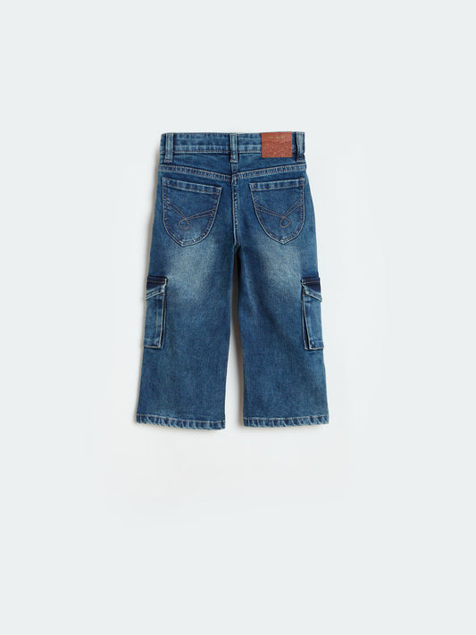 Blue Giraffe Girls Blue Straight Fit Jeans