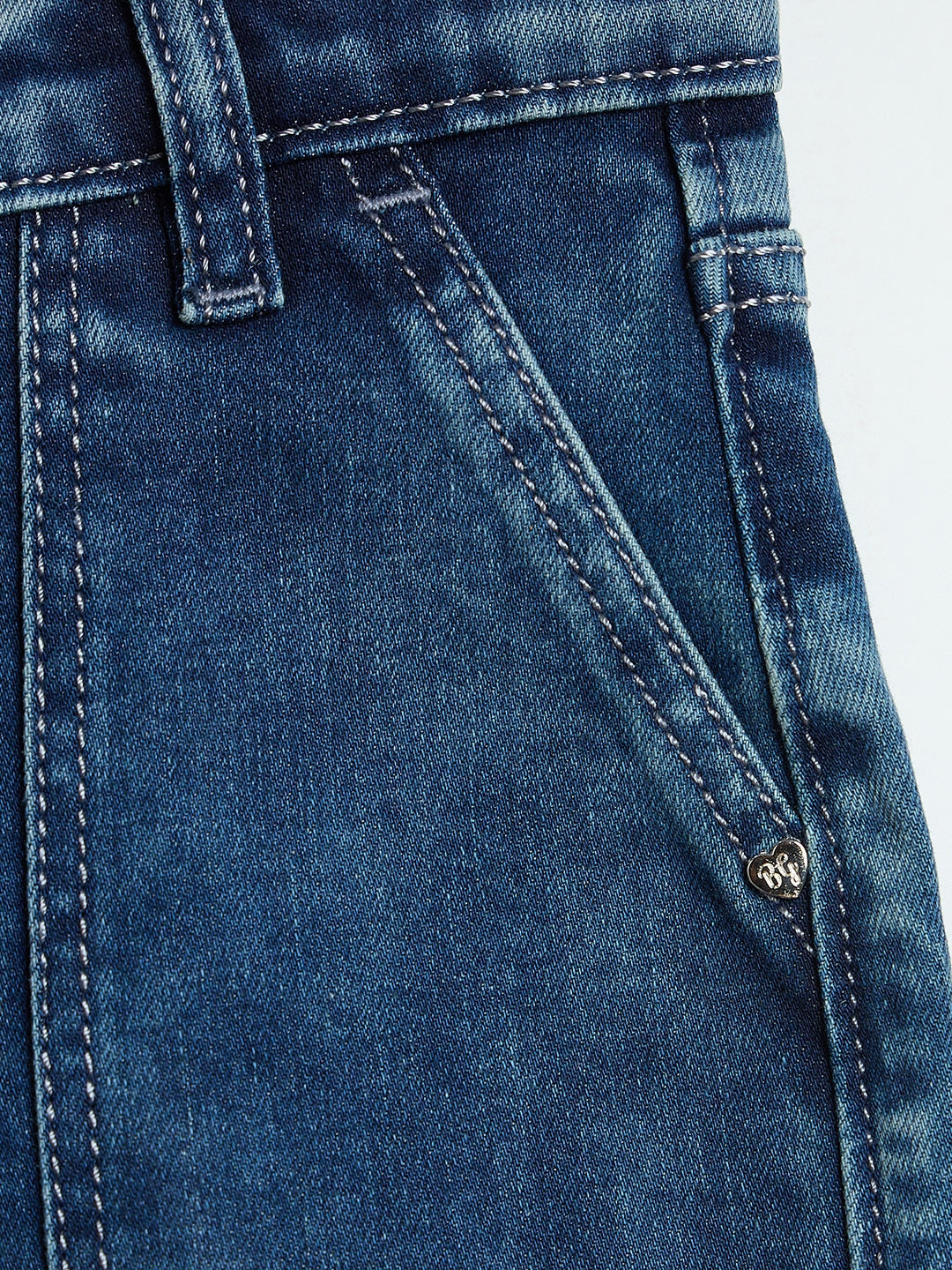 Blue Giraffe Girls Blue Straight Fit Jeans