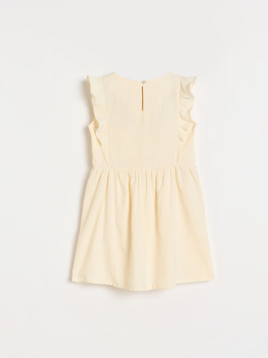 Blue Giraffe Girls Floral Cream Dress