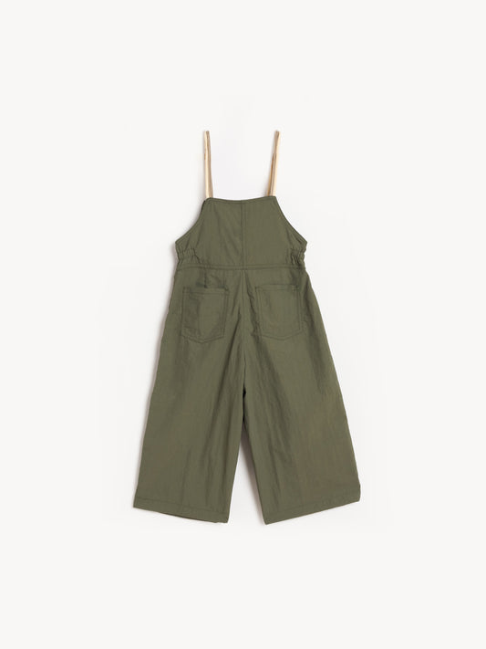 Blue Giraffe Girls Solid Green Jumpsuit