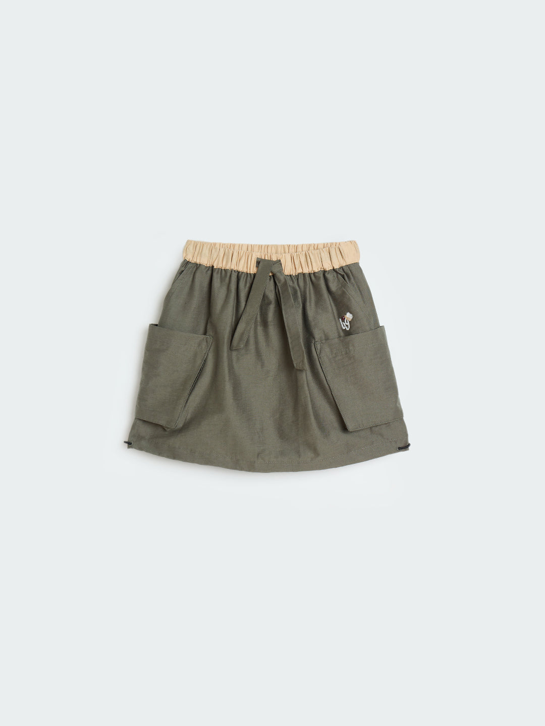 Blue Giraffe Girls Olive Green Fashion Fit Skirt