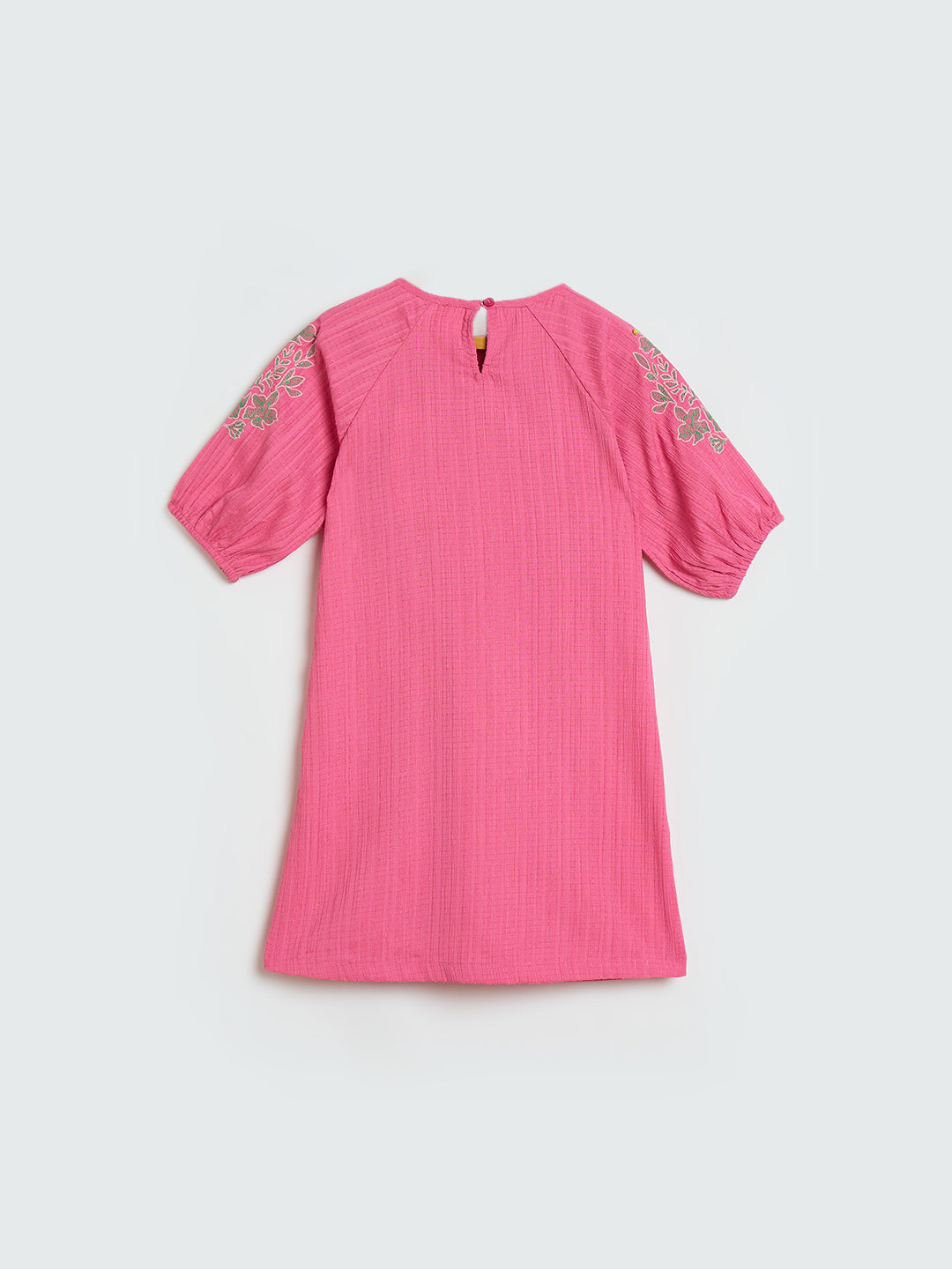 Blue Giraffe Girls Pink Solid Flared Fit Dress