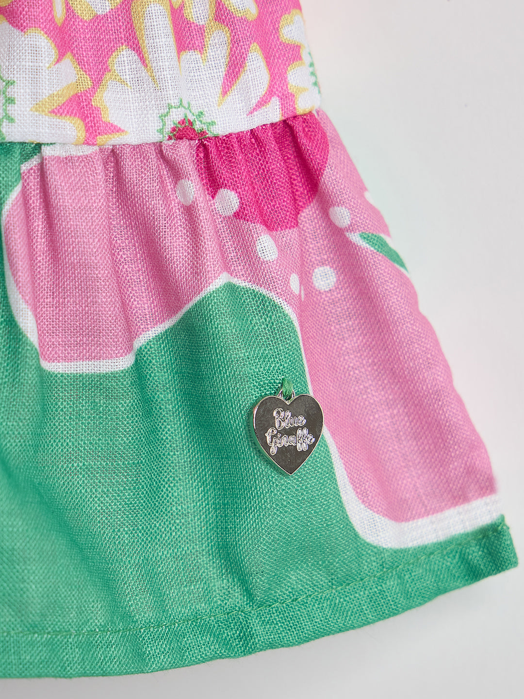 Blue Giraffe Girls Multicolor Printed Midi Dress