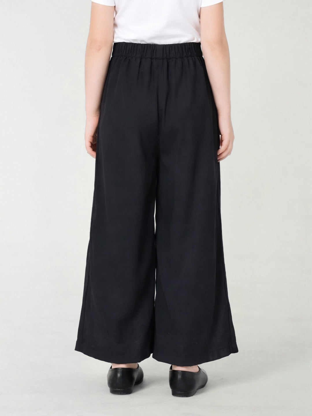 Blue Giraffe Black Solid Girls Trouser