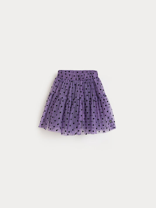 Blue Giraffe Girls Purple Printed Skirt
