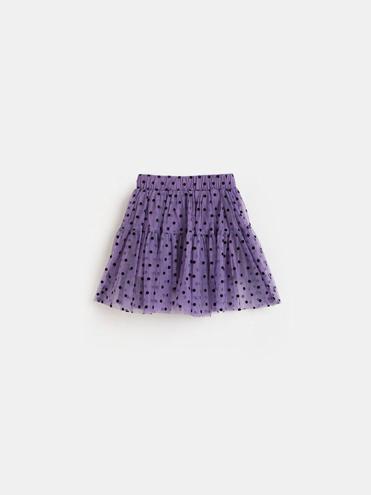 Blue Giraffe Girls Purple Printed Skirt