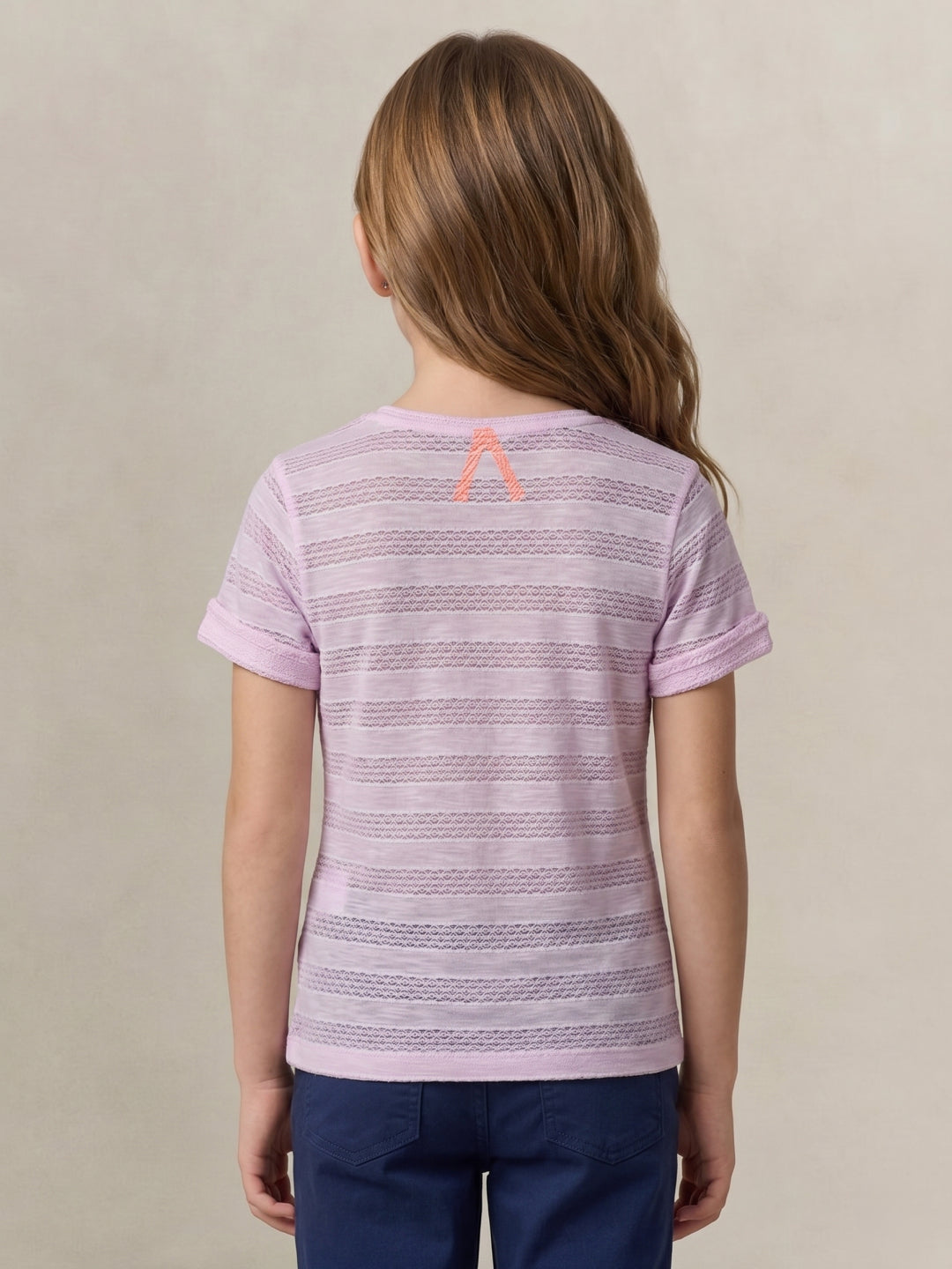 Blue Giraffe Purple Striped Girls Tshirt