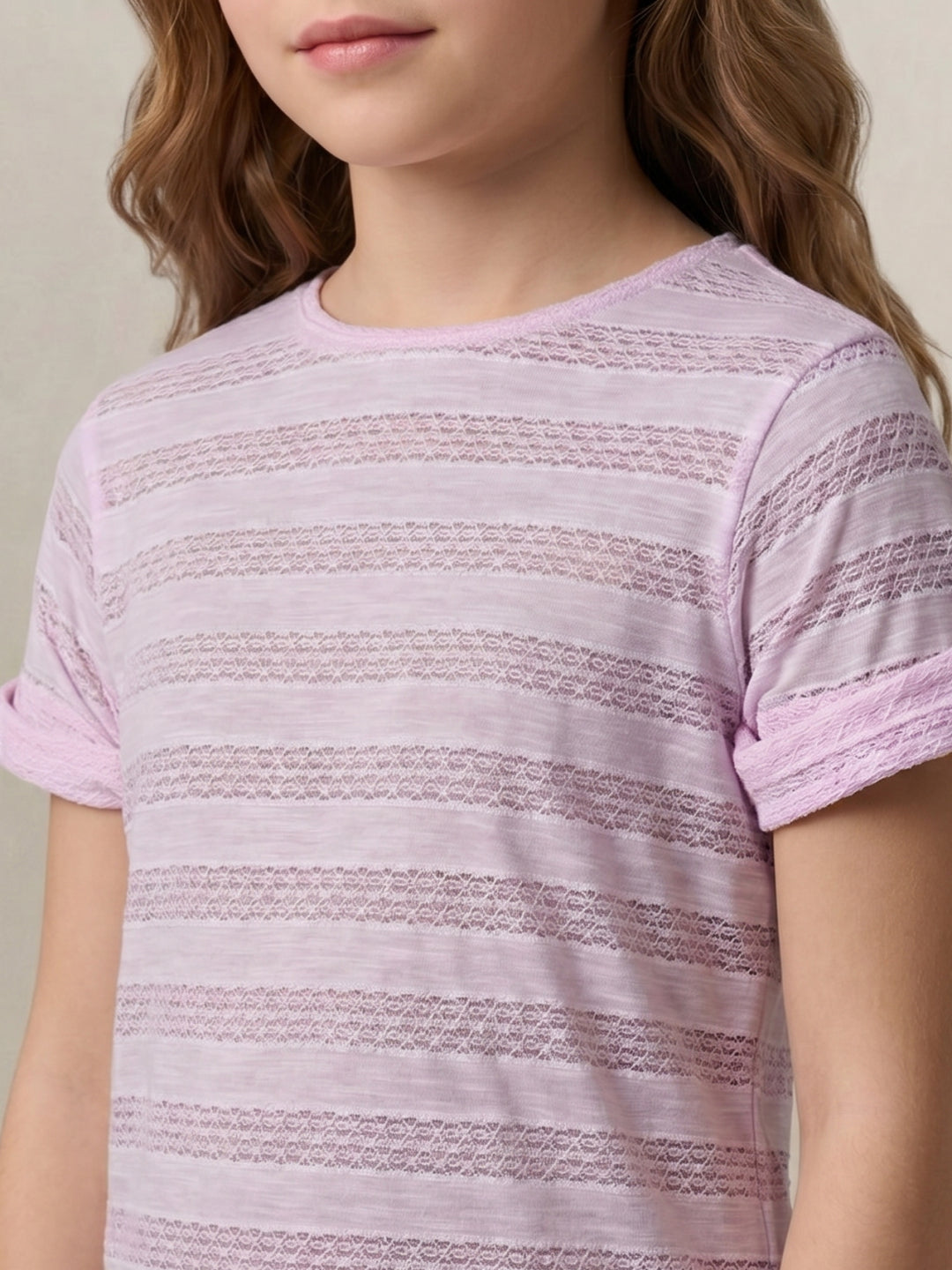 Blue Giraffe Purple Striped Girls Tshirt