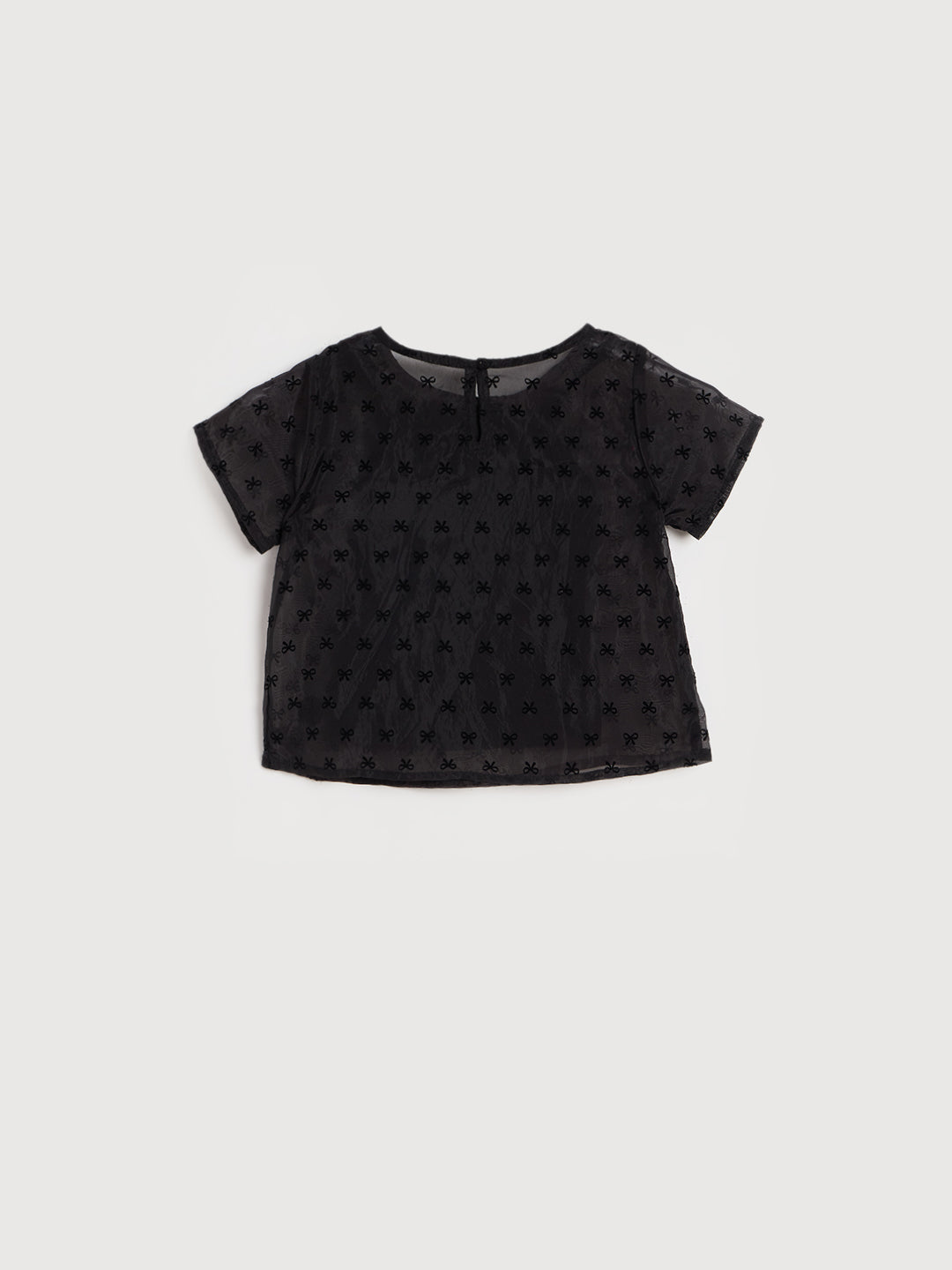 Blue Giraffe Girls Solid Black Top